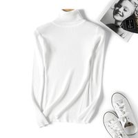 Women's Knitwear Long Sleeve Sweaters & Cardigans Rib-knit Simple Style Solid Color main image 3