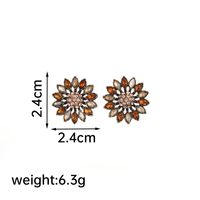 1 Pair Vintage Style Flower Plating Inlay Copper Artificial Crystal Zircon 18k Gold Plated Ear Studs sku image 1
