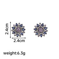 1 Pair Vintage Style Flower Plating Inlay Copper Artificial Crystal Zircon 18k Gold Plated Ear Studs sku image 2