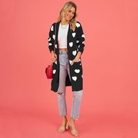 Women's Cardigan Long Sleeve Sweaters & Cardigans Jacquard Streetwear Heart Shape main image 2