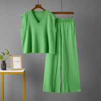 Daily Street Women's Casual Simple Style Solid Color Viscose Fiber Pocket Pants Sets Pants Sets main image 8