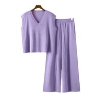 Daily Street Women's Casual Simple Style Solid Color Viscose Fiber Pocket Pants Sets Pants Sets main image 7