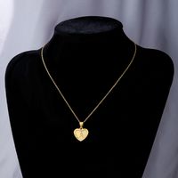 Sweet Letter Stainless Steel Copper Plating Inlay Zircon 18k Gold Plated Pendant Necklace main image 4