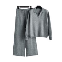 Daily Women's Casual Simple Style Solid Color Angola Nylon Pants Sets Pants Sets main image 3