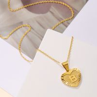 Sweet Letter Stainless Steel Copper Plating Inlay Zircon 18k Gold Plated Pendant Necklace sku image 2