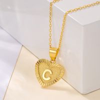 Sucré Lettre Acier Inoxydable Le Cuivre Placage Incruster Zircon Plaqué Or 18k Pendentif sku image 9