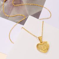 Sweet Letter Stainless Steel Copper Plating Inlay Zircon 18k Gold Plated Pendant Necklace sku image 1