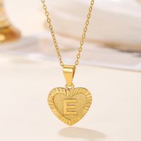 Sweet Letter Stainless Steel Copper Plating Inlay Zircon 18k Gold Plated Pendant Necklace sku image 6