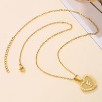 Sweet Letter Stainless Steel Copper Plating Inlay Zircon 18k Gold Plated Pendant Necklace sku image 4