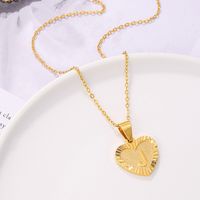 Sweet Letter Stainless Steel Copper Plating Inlay Zircon 18k Gold Plated Pendant Necklace sku image 7