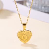 Sweet Letter Stainless Steel Copper Plating Inlay Zircon 18k Gold Plated Pendant Necklace sku image 10