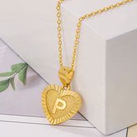Sweet Letter Stainless Steel Copper Plating Inlay Zircon 18k Gold Plated Pendant Necklace sku image 19