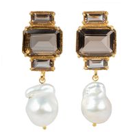 1 Pair Simple Style Square Inlay Alloy Zircon Drop Earrings sku image 2