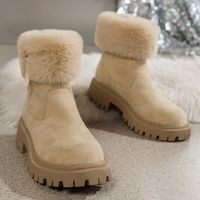 Women's British Style Solid Color Round Toe Martin Boots sku image 4