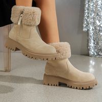 Women's British Style Solid Color Round Toe Martin Boots main image 1