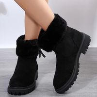 Women's British Style Solid Color Round Toe Martin Boots main image 2