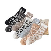 Women's Japanese Style Leopard Polyester Blending Crew Socks A Pair main image 2