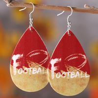 1 Pair Streetwear Water Droplets Pu Leather Drop Earrings main image 6