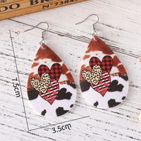 1 Pair Retro Water Droplets Pu Leather Drop Earrings main image 2