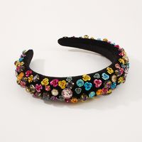 Elegant Glam Flower Cloth Inlay Rhinestones Hair Band main image 3