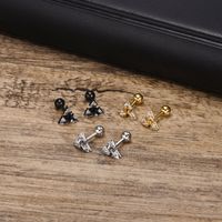 1 Pair Vintage Style Triangle Plating Inlay 304 Stainless Steel Zircon Ear Studs main image 1