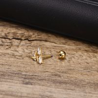 1 Pair Vintage Style Triangle Plating Inlay 304 Stainless Steel Zircon Ear Studs main image 6