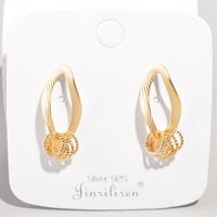 1 Pair Elegant Geometric Copper Earrings sku image 1