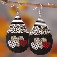 1 Pair Retro Water Droplets Pu Leather Drop Earrings main image 5