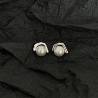 1 Pair Simple Style Geometric Solid Color Plating Imitation Pearl Ear Studs sku image 2