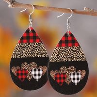 1 Pair Retro Water Droplets Pu Leather Drop Earrings main image 4