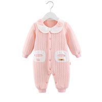 Casual Solid Color Bow Knot Cotton Baby Rompers main image 5