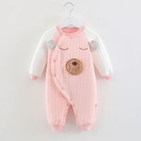 Casual Solid Color Bow Knot Cotton Baby Rompers main image 3