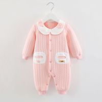Casual Solid Color Bow Knot Cotton Baby Rompers main image 4