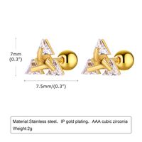 1 Pair Vintage Style Triangle Plating Inlay 304 Stainless Steel Zircon Ear Studs main image 5