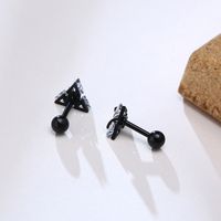 1 Pair Vintage Style Triangle Plating Inlay 304 Stainless Steel Zircon Ear Studs main image 2