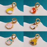 Cute Sweet Animal Stainless Steel Copper Enamel Zircon 14k Gold Plated 18k Gold Plated Charms Jewelry Accessories main image 1