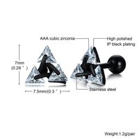 1 Pair Vintage Style Triangle Plating Inlay 304 Stainless Steel Zircon Ear Studs sku image 2