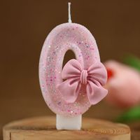 Birthday Cute Sweet Number Bow Knot Paraffin Party Birthday Candle sku image 1