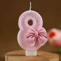 Birthday Cute Sweet Number Bow Knot Paraffin Party Birthday Candle sku image 9