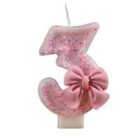 Birthday Cute Sweet Number Bow Knot Paraffin Party Birthday Candle main image 4