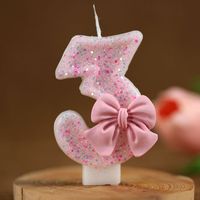 Birthday Cute Sweet Number Bow Knot Paraffin Party Birthday Candle sku image 4