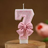 Birthday Cute Sweet Number Bow Knot Paraffin Party Birthday Candle sku image 8
