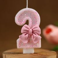 Birthday Cute Sweet Number Bow Knot Paraffin Party Birthday Candle sku image 3