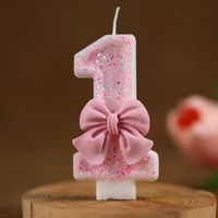 Birthday Cute Sweet Number Bow Knot Paraffin Party Birthday Candle sku image 2