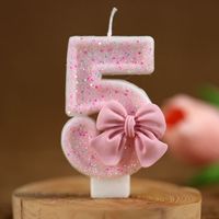 Birthday Cute Sweet Number Bow Knot Paraffin Party Birthday Candle sku image 6
