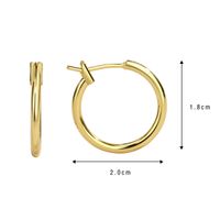 1 Paire Style Simple Style Classique Commuer Couleur Unie Placage Le Cuivre Plaqué Or 18k Boucles D'oreilles Cerceau main image 4