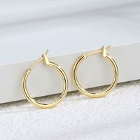 1 Pair Simple Style Classic Style Commute Solid Color Plating Copper 18k Gold Plated Hoop Earrings main image 1