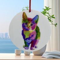 Cute Artistic Cat Arylic Pendant Artificial Decorations main image 1