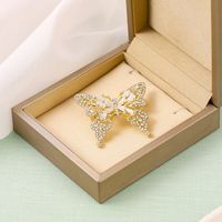 Simple Style Flower Bow Knot Alloy Inlay Zircon Women's Brooches sku image 5