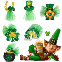 St. Patrick Cartoon Style Cute Exaggerated Four Leaf Clover Gauze Masquerade Party Festival Hairpin main image 1